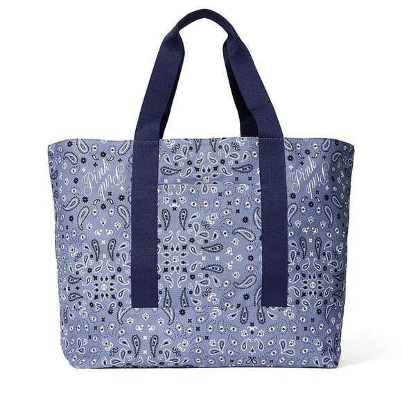 PINK Victoria's Secret Handbags - Pink Victoria Secret Reversible Canvas Tote